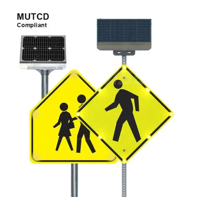 Pedestrian Crossing Sign Solar Powered