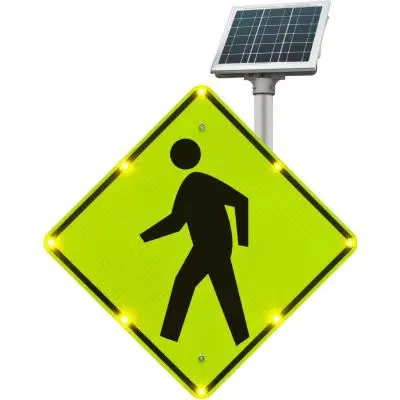 Solar Flashing LED Crosswalk Sign