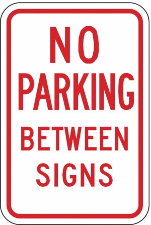 No Parking Between Signs